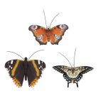 Felakasztható lepke polyresin szobor, S, atalanta lepke, kültéri és beltéri dekorációs kiegészítő