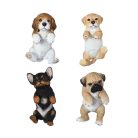 Kutya alakú polyresin kerítésdísz, angol bulldog, kültéri dekorációs kiegészítő