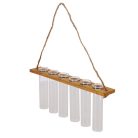 6-os növény gyökereztető üveg váza fa állvánnyal, 33,5 x 20 cm
