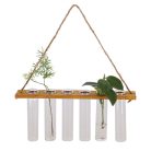 6-os növény gyökereztető üveg váza fa állvánnyal, 33,5 x 20 cm