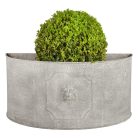 Rusztikus fém, oroszlán mintás virágtartó, félkör alakú, 49 cm