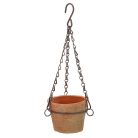 Függő láncos terrakotta virágtartó, 12 cm