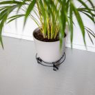 Lefékezhető fém gurulós virágtartó, 28 cm átmérőjű