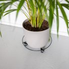 Lefékezhető fém gurulós virágtartó, 38 cm átmérőjű
