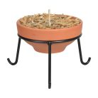 Terrakotta tűzrakó edényhez fém állvány, fekete, 10 cm