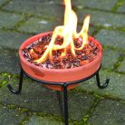 Terrakotta tűzrakó edényhez fém állvány, fekete, 10 cm