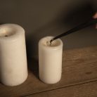 3 db kiegészítő eszköz gyertyához, fekete színben, ajándék dobozban