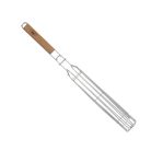 Rozsdamentes acél BBQ zöldséggrillező, fa nyéllel, 49 cm