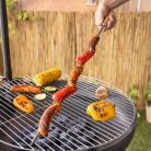 Rozsdamentes acél BBQ nyárs, fa nyéllel, 75 cm