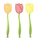 Tulipán alakú légycsapó, 42 cm, piros
