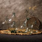 Üveg gömb váza, dekorációs kiegészítő, 5,75 literes