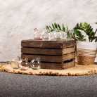 Üveg gömb váza, dekorációs kiegészítő, 1 literes, rózsaszín