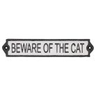 Öntöttvas 'Beware of the cat' tábla, 25 cm