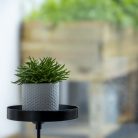 Felszerelhető lebegő dekoratív fém tálca, fekete, 14 cm átmérőjű