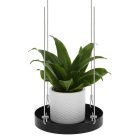 Függő dekoratív fém tálca, fekete, 14 cm átmérőjű