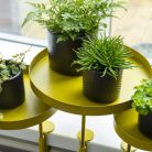 Felszerelhető lebegő dekoratív fém tálca, aranysárga, 24 cm átmérőjű