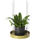 Függő dekoratív fém tálca, aranysárga, 14 cm átmérőjű