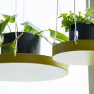Függő dekoratív fém tálca, aranysárga, 14 cm átmérőjű