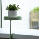Felszerelhető lebegő dekoratív fém tálca, mentazöld, 14 cm átmérőjű