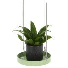 Függő dekoratív fém tálca, mentazöld, 14 cm átmérőjű