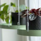 Függő dekoratív fém tálca, mentazöld, 14 cm átmérőjű