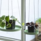Függő dekoratív fém tálca, mentazöld, 14 cm átmérőjű