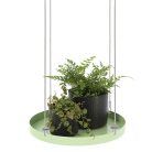 Függő dekoratív fém tálca, mentazöld, 24 cm átmérőjű