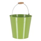 Cink kerti vödör, fa fogóval, 10,75 literes, zöld