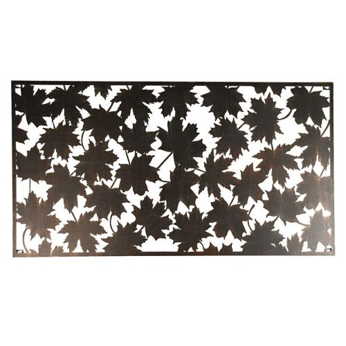 Lézervágott fém fali dekoráció, levél mintás, 120 x 60 cm