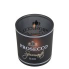 Üveg teamécses tartó, Prosecco felirattal, fekete, 8 cm