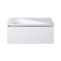   TMP TROYA100 fali fürdőszobabútor - Akrivit öntött műmárvány mosdóval - 100 x 48,5 cm