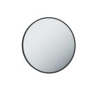 TMP IRON fürdőszobai tükör - FEKETE keret - kerek - LED világítással - 80 cm