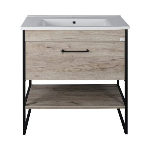 TMP IRON 85 álló fürdőszobabútor - Sanovit ATRIA 9085 porcelán mosdóval - 85 x 45,5cm