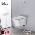 CeraStyle IBIZA fali WC - szögletes - rimless - perem nélküli - mély öblítés - 51 cm
