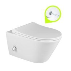   Sanovit AVVA fali WC - BEÉPÍTETT bidé funkcióval - rimless - perem nélküli - mély öblítésű