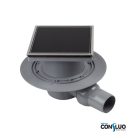 Pestan zuhanyfolyóka Confluo Standard - FEKETE üveg - 10 x 10 cm