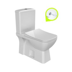   CeraStyle DURU monoblokk WC - BEÉPÍTETT bidé funkcióval -csaptelep nélkül -perem nélküli -mély öbl.