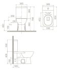 CeraStyle DURU monoblokk WC - WC tartály - öblítőszelep - perem nélküli - mély öblítésű
