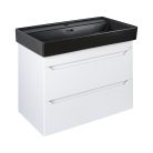 TMP SHARP 60 fali fürdőszobabútor - CeraStyle SHARP FEKETE mosdóval - 60 x 48 cm