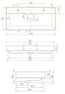 TMP LUX 100D fali fürdőszobabútor - CeraStyle SHARP FEKETE DUPLA csaplyukas mosdóval - 100 x 48 cm