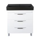 TMP TRIO 100D álló fürdőszobabútor - CeraStyle SHARP FEKETE DUPLA csaplyukas mosdóval - 100 x 48 cm