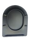 Viva FEKETE BRILLA SLIM L WC ülőke - duroplast - lecsapódásgátlós - levehető klikk - 42 x 36,5 cm