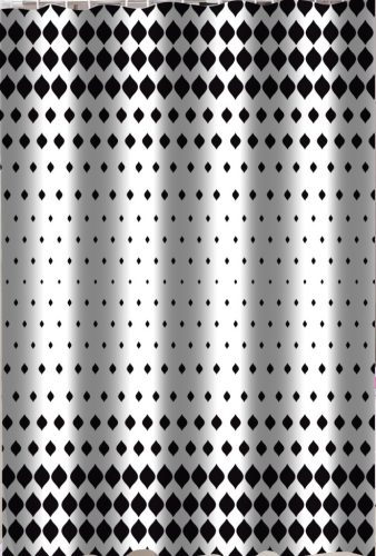 Zuhanyfüggöny - BLACK AND WHITE - Impregnált textil - 180 x 200 cm