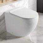 Eros OVAL padlón álló WC - WC ülőkével komplett - perem nélküli öblítés - alsó / hátsó kifolyású