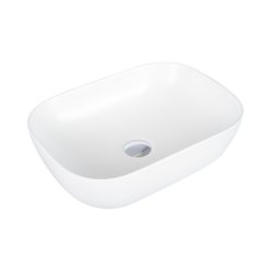   EROS SMILE 3 - PULTRA ültethető - Top Counter - porcelán mosdó - MATT FEHÉR - 46,5 x 32,5 x 13 cm