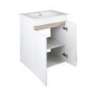TMP VISION LONG 60 fali függesztett fürdőszobai bútor - SKY E-8099-60 porcelán mosdóval- 61 x 46 cm