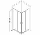 Vela Banyo TMP zuhanykabin - 90 SZÖGLETES - 5 mm víztiszta vízlepergető üveggel - 90 x 90 x 190 cm