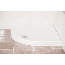   Favorit ULTRA SLIM zuhanytálca íves - szaniter akril - leeresztővel - szifonnal - 80 x 80 cm