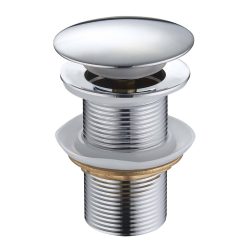  Klikk - klakk leeresztőszelep - KEREK - KRÓM - túlfolyó NÉLKÜLI modókagylóhoz 5/4"
