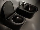 CeraStyle IBIZA fali WC - MATT FEKETE - BEÉPÍTETT bidé funkcióval - perem nélküli - mély öblítés